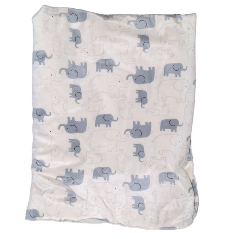Bon Bebe Elephant Creme Sherpa Baby Lovey Security Blanket 28" X 37"